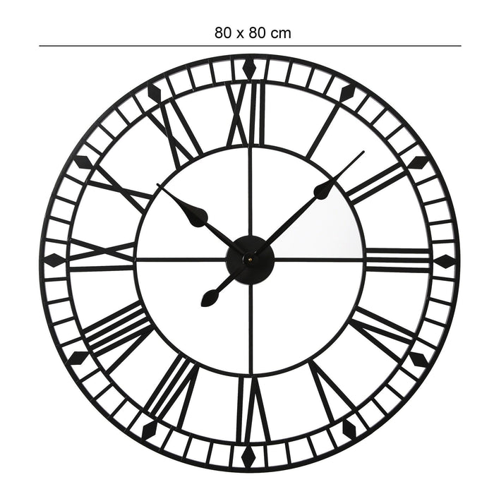 Riseley 80cm Metal Skeleton Wall Clock - Black - Laura James