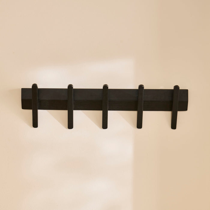 Roe Small Black Oak Coat Rack - Laura James