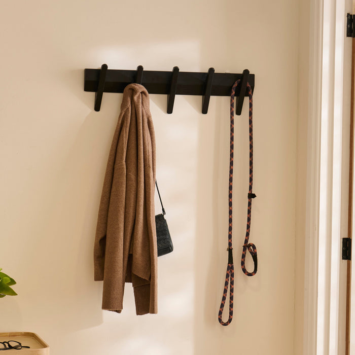 Roe Small Black Oak Coat Rack - Laura James