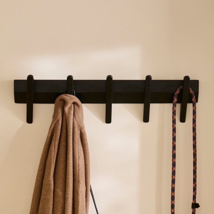 Roe Small Black Oak Coat Rack - Laura James