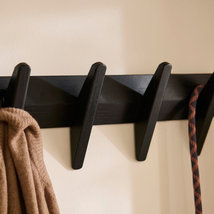 Roe Small Black Oak Coat Rack - Laura James