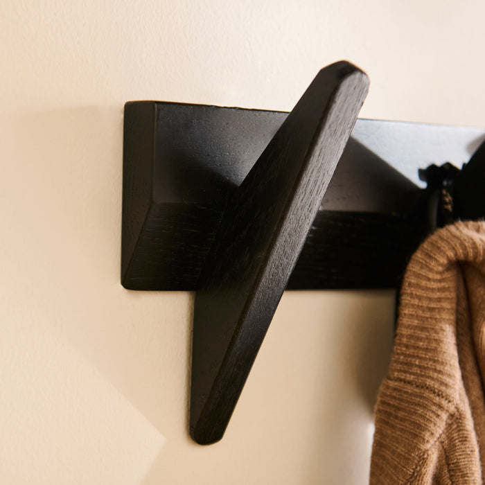 Roe Small Black Oak Coat Rack - Laura James