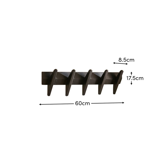 Roe Small Black Oak Coat Rack - Laura James