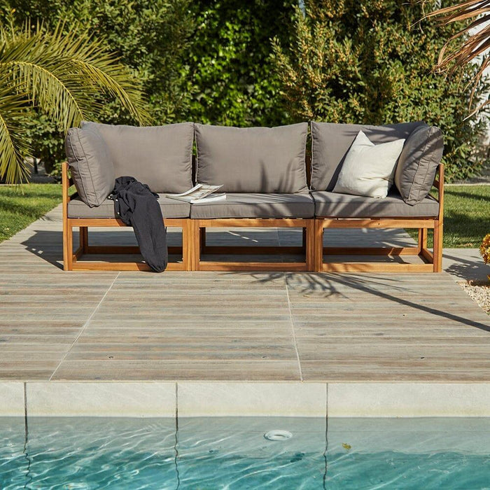 Outlet - Rowan Wooden Modular Set - Middle Seat - Dark Grey - Laura James