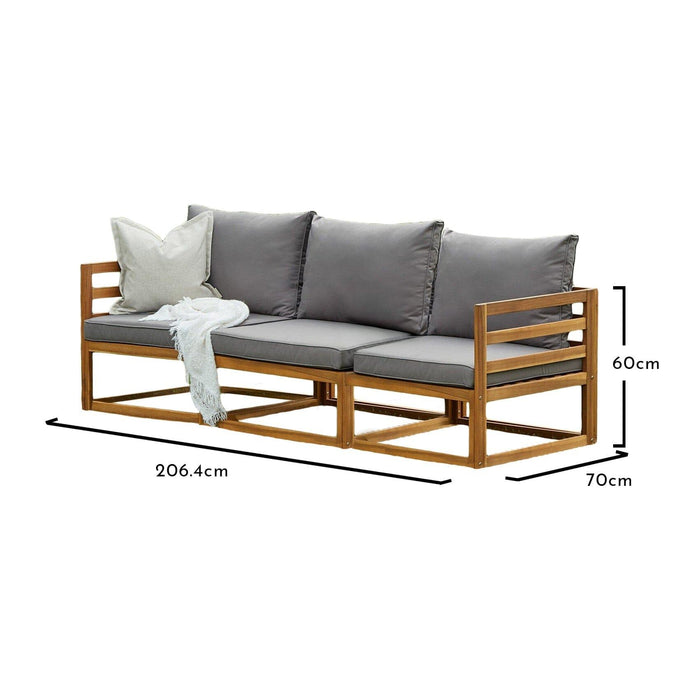 Outlet - Rowan Wooden Modular Set - Middle Seat - Dark Grey - Laura James