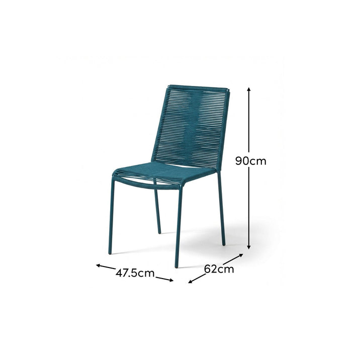 Ryder Teal Rope Garden Chairs - Set of 2 - Laura James