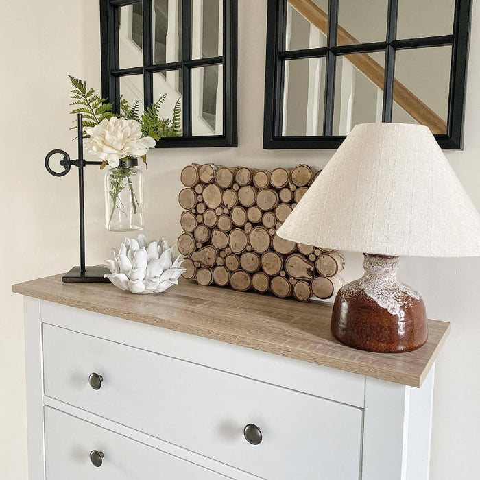 Outlet – Sandhurst shoe cabinet - 3 door - white & oak effect - Laura James