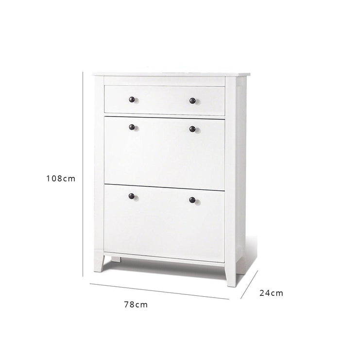 Outlet – Sandhurst shoe cabinet - 3 door - white - Laura James