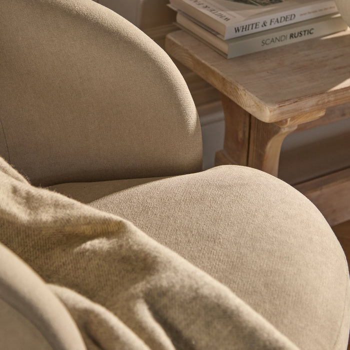Sawyer 68cm Swivel Armchair - Soft Beige - Laura James