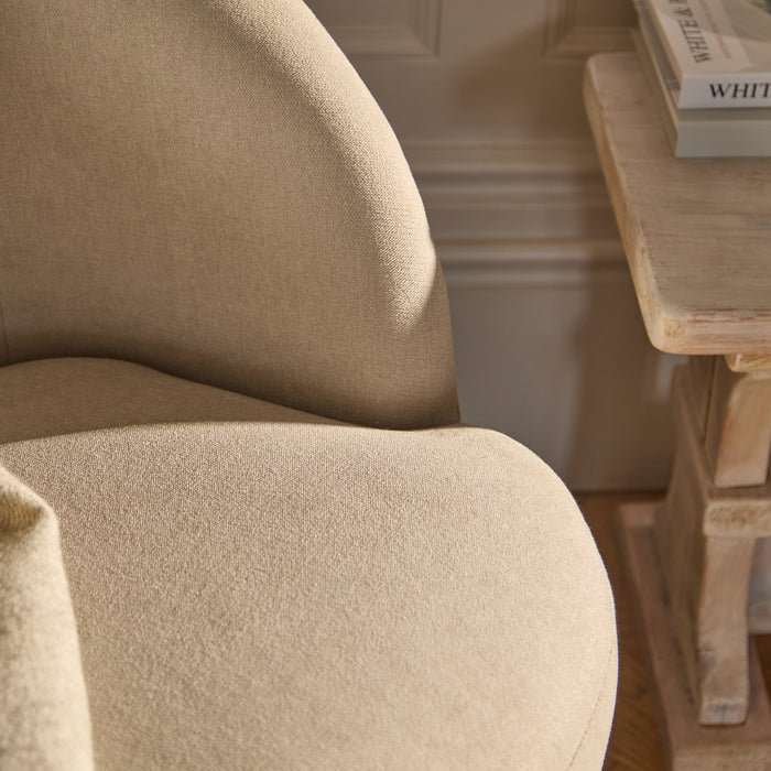 Sawyer 68cm Swivel Armchair - Soft Beige - Laura James