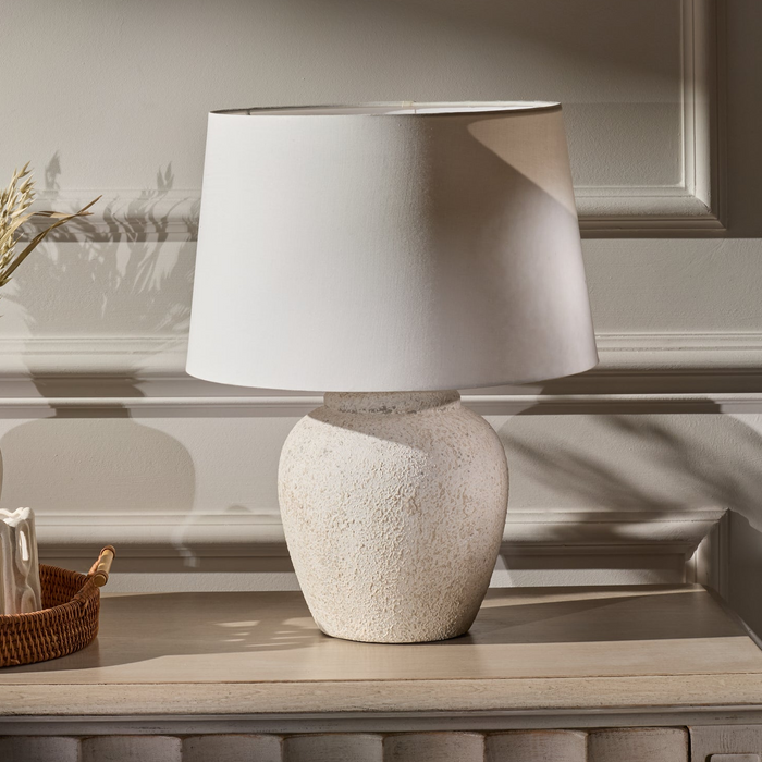 Outlet - Selham 30cm Ceramic Lamp Base - Rustic White