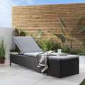 Serina premium sun lounger - black - rattan - Laura James
