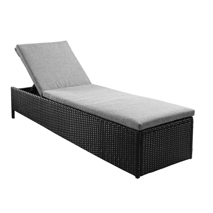 Serina premium sun lounger - black - rattan - Laura James