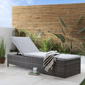 Serina premium sun lounger - grey - rattan - Laura James