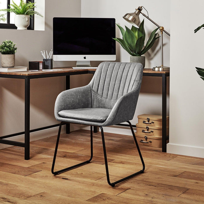 Outlet - Sheffield Office Chair - Grey - Faux Leather - Laura James