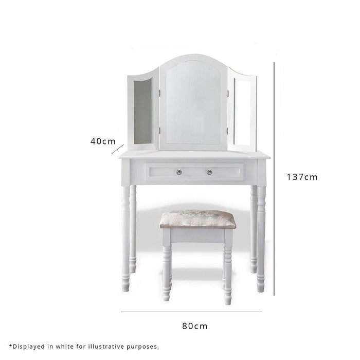 Sienna Dressing Table, Stool & Mirror Set - Grey Painted - In Stock Date - 2nd June 2020 - Laura James
