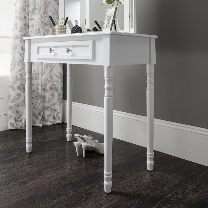Sienna Dressing Table, Stool & Mirror Set - White Painted - In Stock Date - 2nd June 2020 - Laura James