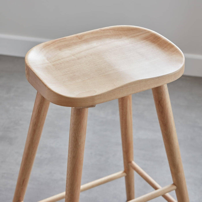 Silvester bar stool - natural wood finish - Laura James