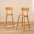Silvester Classic Oak Bar Stool with Backrest - Laura James