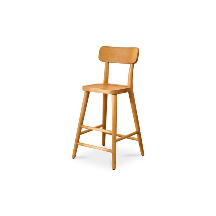 Silvester Classic Oak Bar Stool with Backrest - Laura James