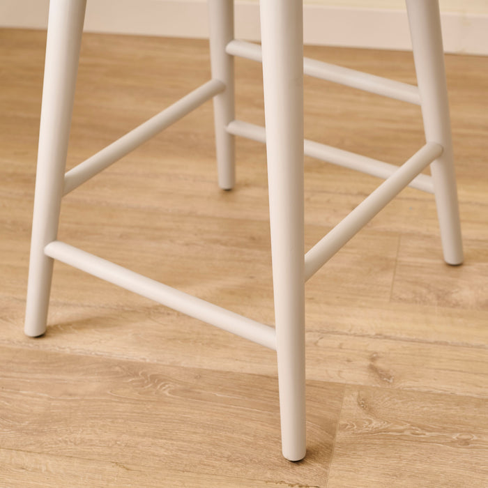 Silvester Pewter Grey Bar Stool with Backrest - Laura James