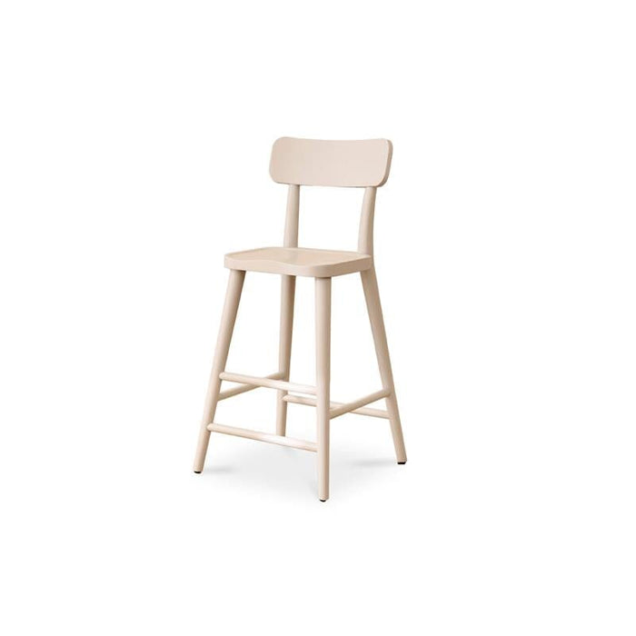 Silvester Pewter Grey Bar Stool with Backrest - Laura James