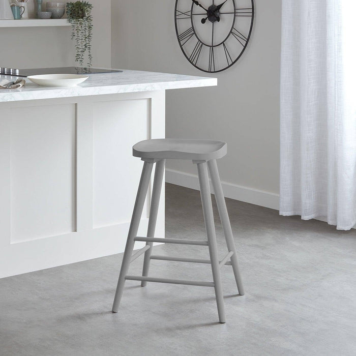 Silvester bar stool - grey finish - Laura James