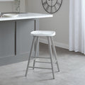 Silvester bar stool - grey frame with white top - Laura James