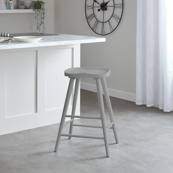 Silvester bar stool - grey finish - Laura James