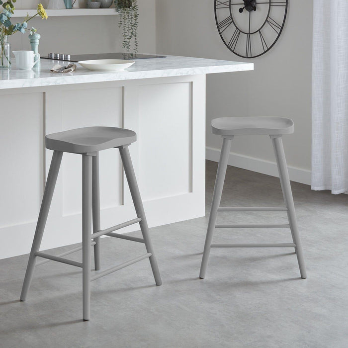Silvester bar stool - grey finish - Laura James
