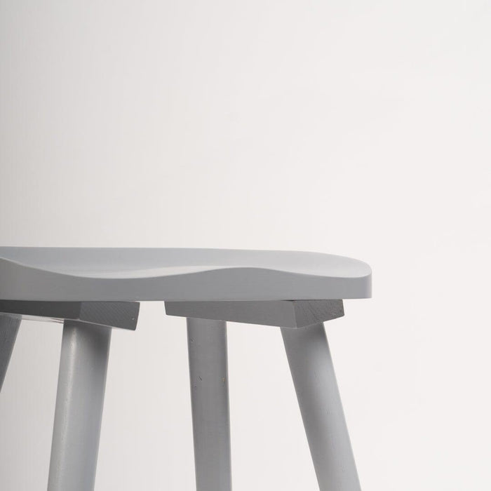 Outlet - Silvester Wooden Bar Stool Seat -Grey - Laura James