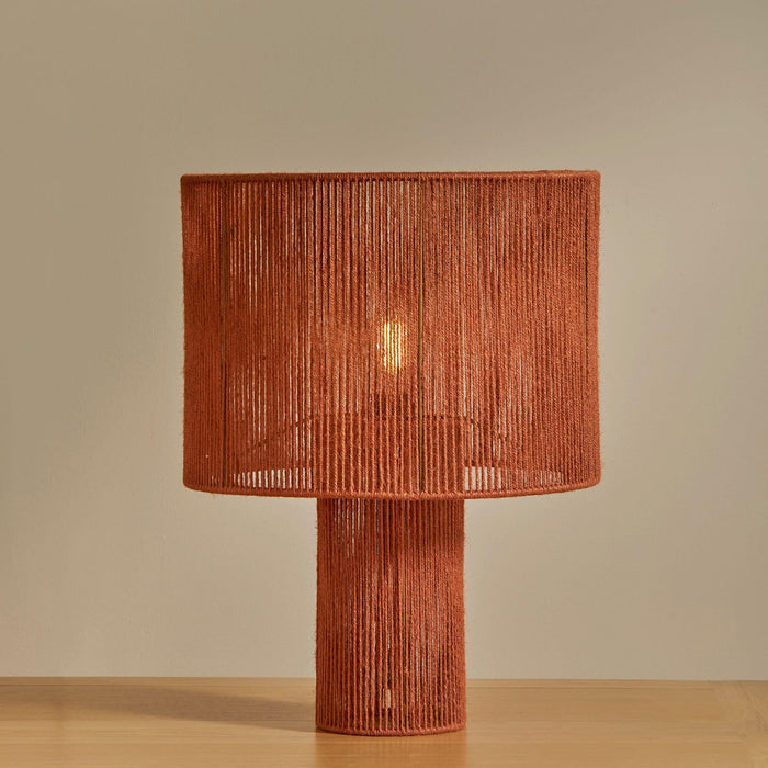 Sirana Large Burnt Orange Jute Table Lamp - Laura James