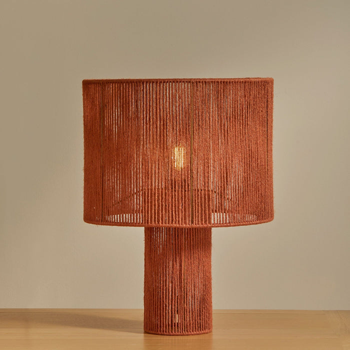 Outlet - Sirana Large Burnt Orange Jute Table Lamp