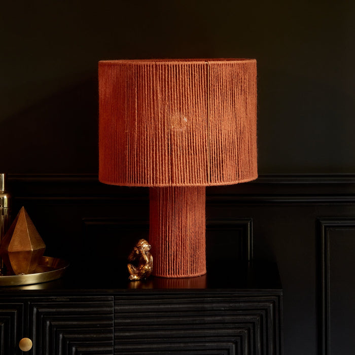 Outlet - Sirana Large Burnt Orange Jute Table Lamp