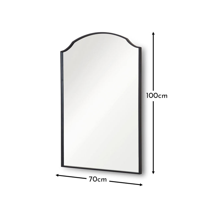 Soho 100x70cm Metal Mirror - Black - Laura James