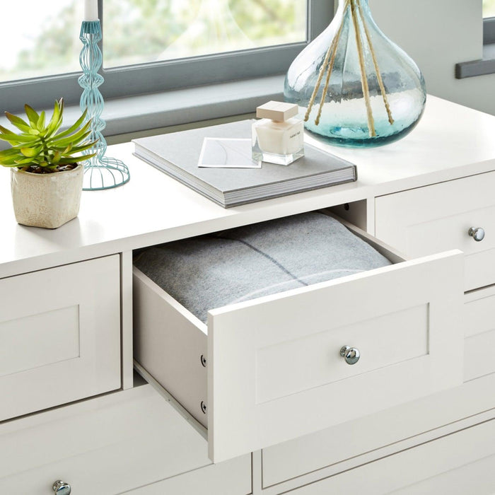 Outlet - Stevie Chest of Drawers - 3 Over 4 - White - Laura James