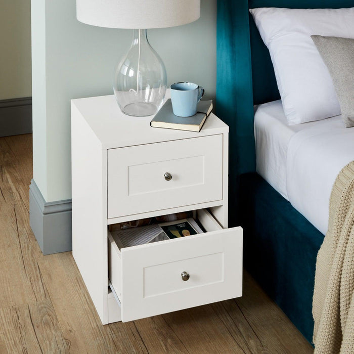 Outlet – Stevie Bedside Table - White - Laura James