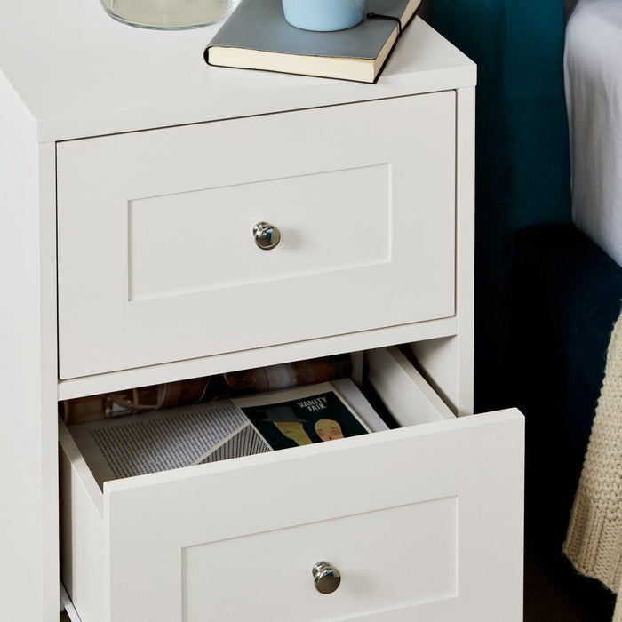 Outlet – Stevie Bedside Table - White - Laura James