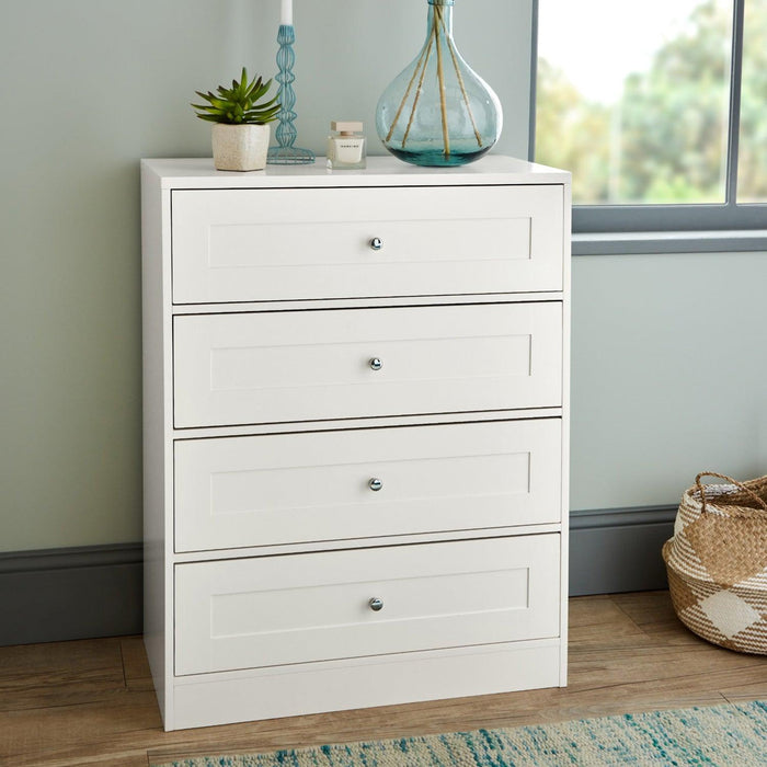 OUTLET Stevie Chest of Drawers - 4 Drawer - White - Laura James