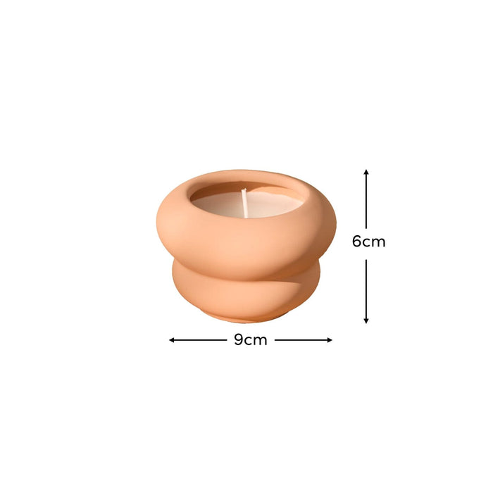 Surbiton Single Wick 9cm Ceramic Candle - Oud Wood & Rose Scent In Blush Pink - Laura James