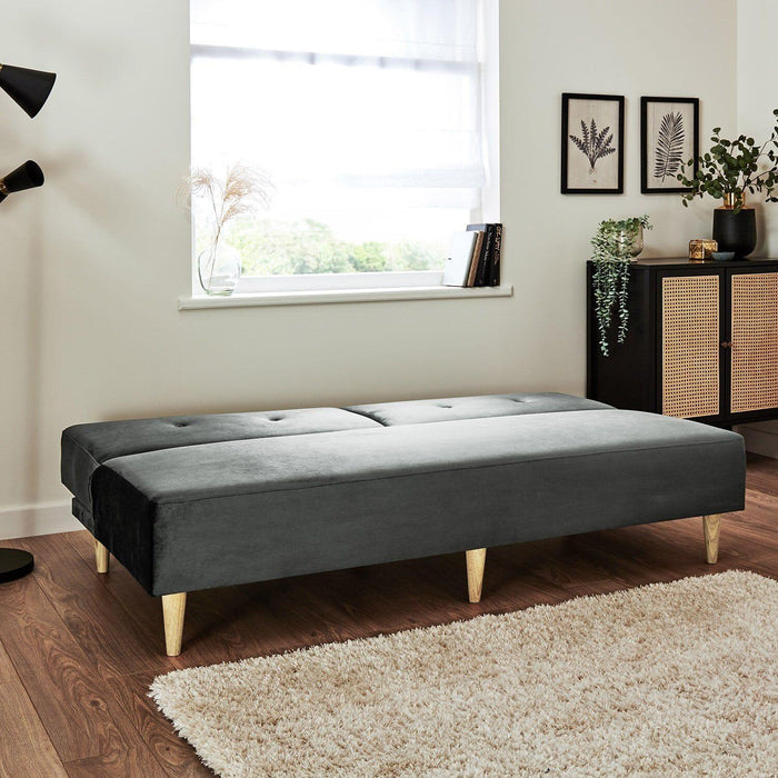 Outlet - Tamsin click clack sofa bed - grey velvet - Laura James
