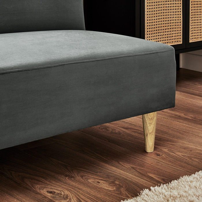 Outlet - Tamsin click clack sofa bed - grey velvet - Laura James