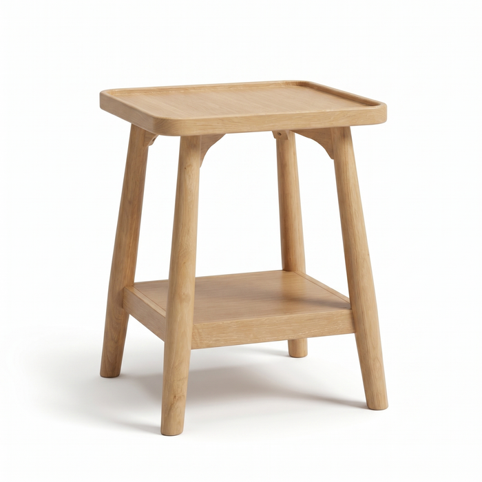 Tilly 40cm Square Side Table - Whitewash Oak - Laura James