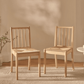 OUTLET - Tilly Woven Dining Chairs - Set of 2 - Whitewash Oak Legs