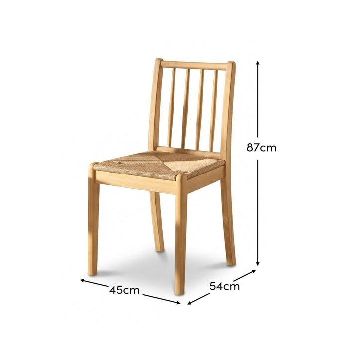 Tilly Natural String Pale Oak Dining Chairs - Set of 2 - Laura James
