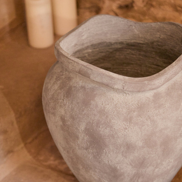 Tomar Fiber Cement 38.5cm Garden Planter - Rustic Grey - Laura James