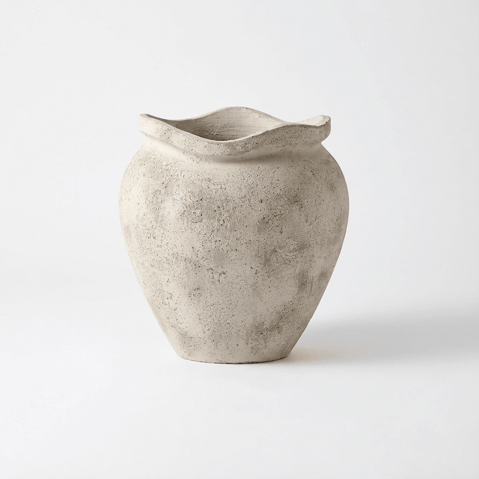 Tomar Fiber Cement 38.5cm Planter - Rustic White - Laura James