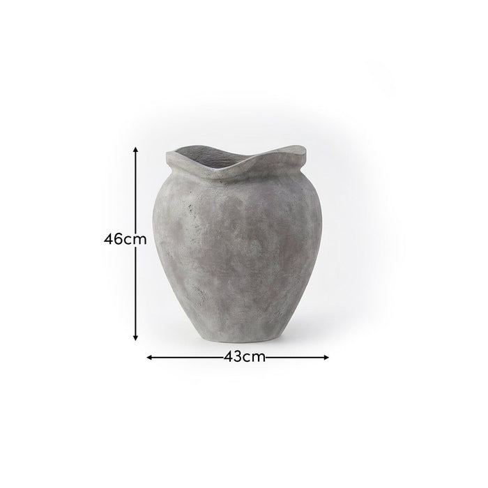 Outlet - Tomar Fiber Cement 46cm Garden Planter - Rustic Grey