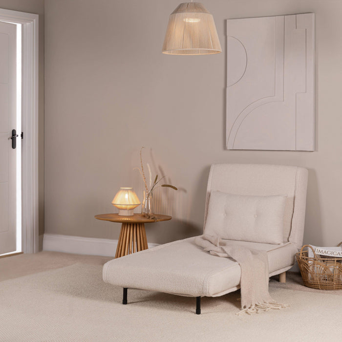 Una Single Teddy Sprung Sofa Bed - Warm White