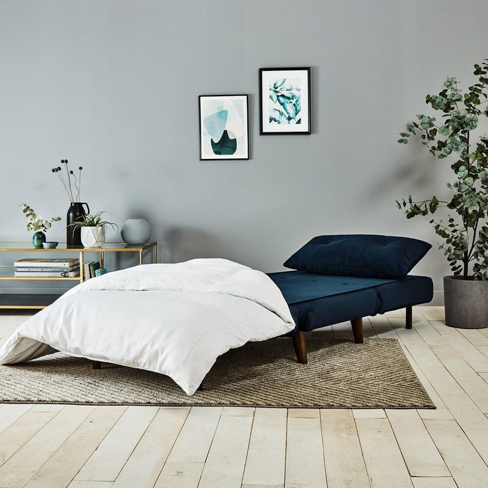 Outlet - Una single sofa bed - blue - velvet - Laura James